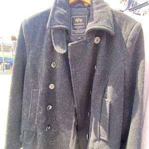 Alpha industries black pea coat
